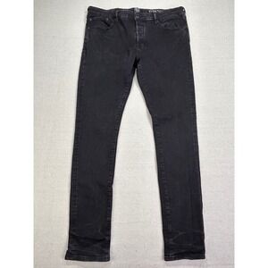 PRPS Cayenne Super Skinny‎ Fit Jeans Mens 38 Black Stretch Button Fly Denim